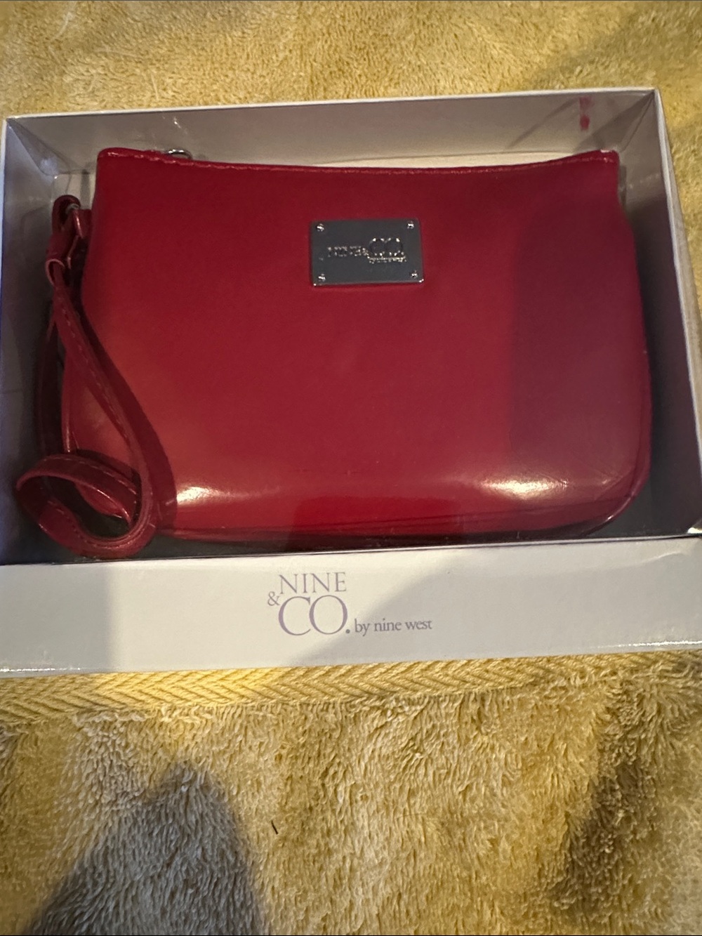 Red Patent Wristlet Clutch